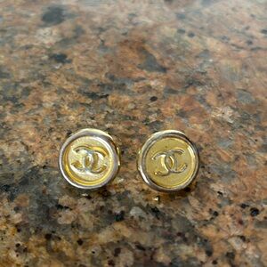 Chanel Button Earrings